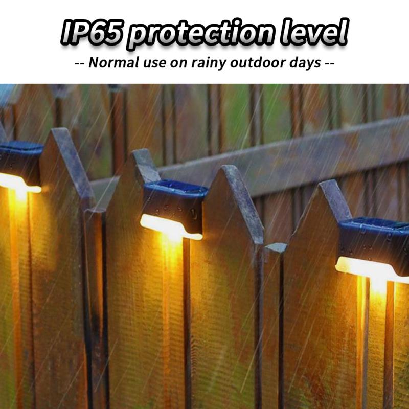 

24pcs Solar Fence Lights, Dimmable Step Lights Outdoor, LED Waterproof Outdoor Stair Deck Lamps For