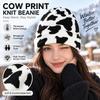 Cow Print Knitted Hat Windproof Warm Hat New Street Cap  Unisex