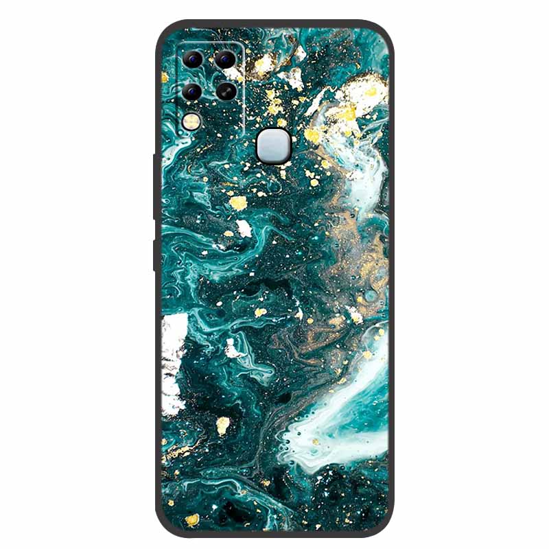For Infinix Hot 11 G37 Case X689F Marble Silicone Protective TPU Soft Back Cover for Infinix Hot11 G37 128GB Funda Cartoon Coque
