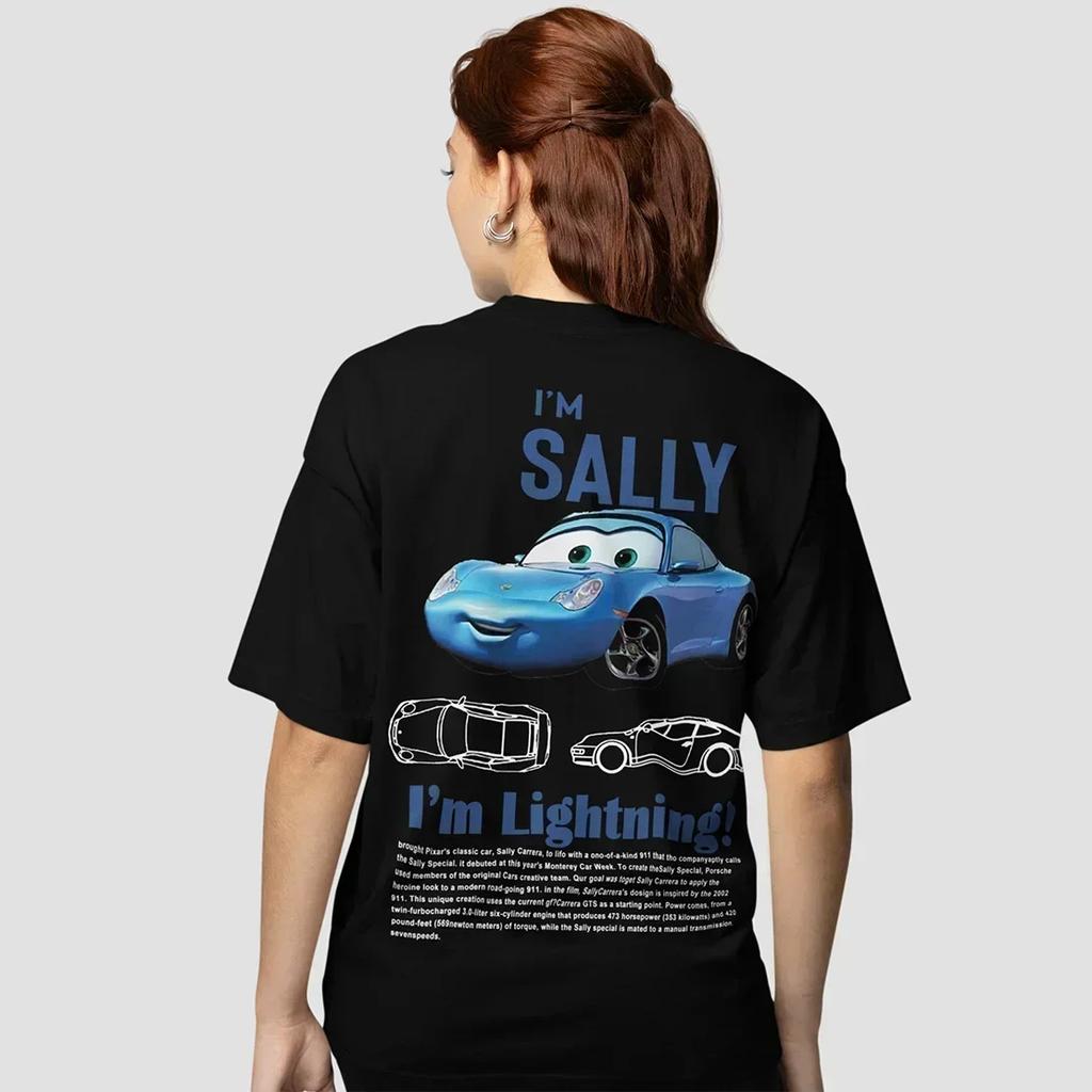 Family Summer Men's Women's Sally I'm Lightning Cars McQueen Graphic T-Shirt Accessories Fun Cotton Couple Top Kids T-Shirt