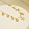 Popular Beach Wind Ladies Necklace Personalized Starfish Shell Metal Design Clavicle Chain Versatile Necklace
