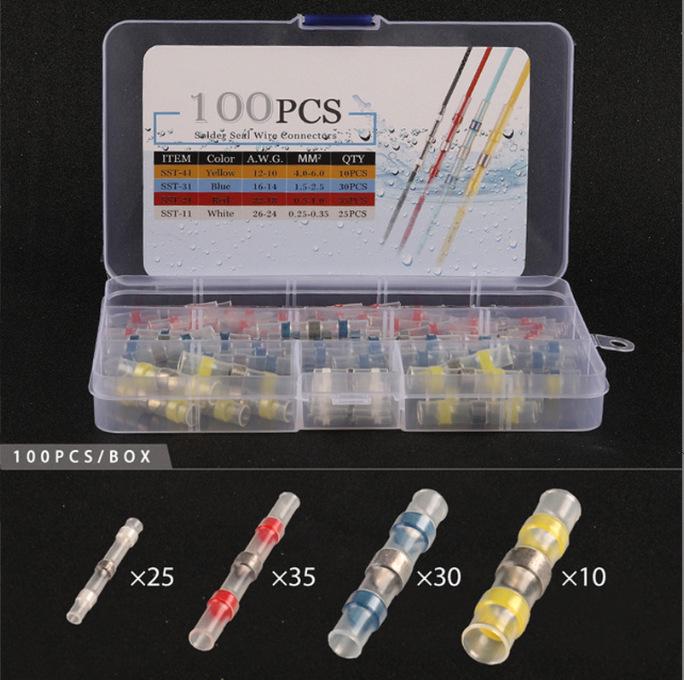 Waterproof Heat Shrink Solder Ring Set: 50-Piece Crimp-Free Insulated Wire Connectors
