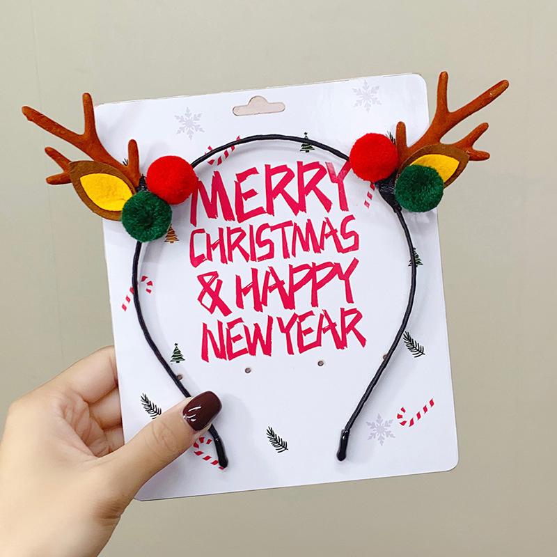 

Рождественская повязка на голову с оленьими рогами, обруч для головы с оленьими рогами для женщин и девочек, аксессуары для волос на рождественскую вечеринку, подарки от Navidad