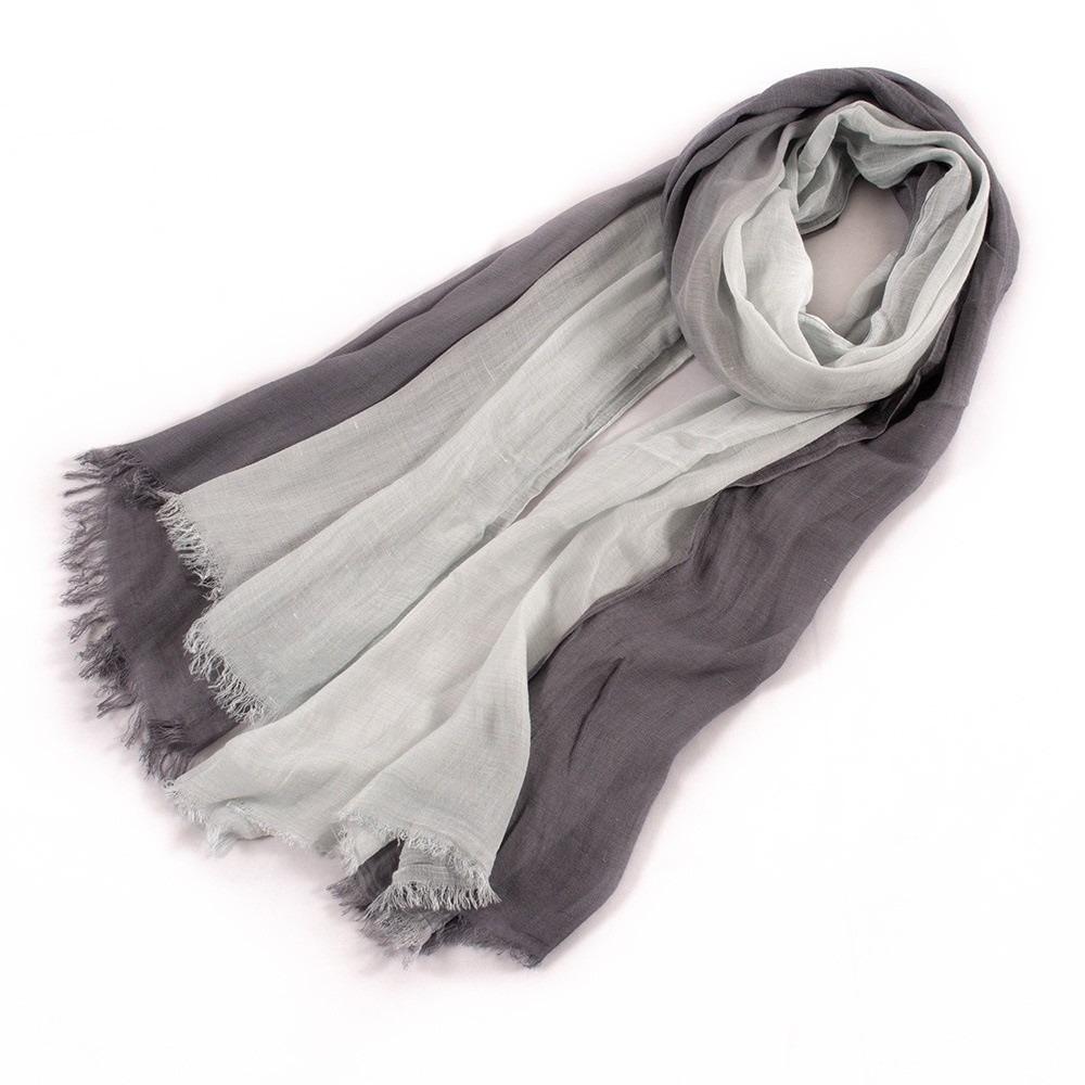 Soft Texture Cotton Scarf Simple Long Shawl Color Matching Short Tassel Scarf  Daily Wearing