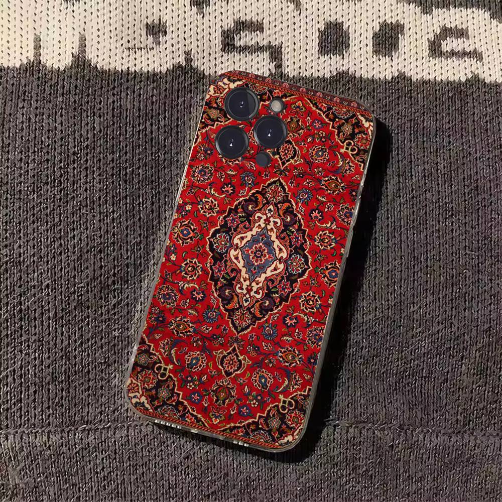 Persian Carpet Floral Pattern Phone Case for iPhone 11Pro 13 12 11 Pro Max 16e 17 Air 16 15 14 Plus 11ProMax