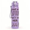 1PC Just A Girl Who Loves Her Dad Print 750ml Color Plastic Sports Water Bottle Leakproof Flip Straw Lid Suitable for Sports Office Home Use