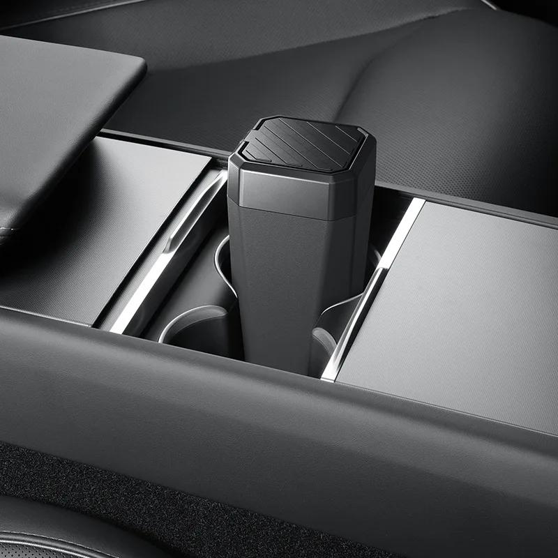 Seitenür-Mülleimer für Tesla Model 3/Y/X/S/YL Juniper Serie Mülleimer Abfalleimer mit Deckel Mittlere Aufbewahrungsbox Organizer-Etui