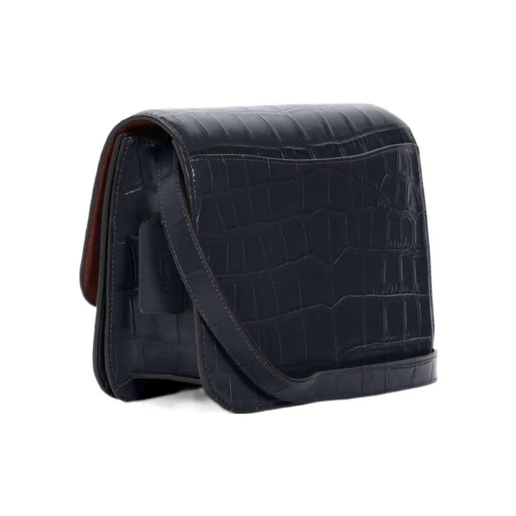 COACH Brynn Crocodile Pattern Leather Crossbody Bags Medium Women's Dark Blue (Unisex) Crossbody Bags C5631 IMMID