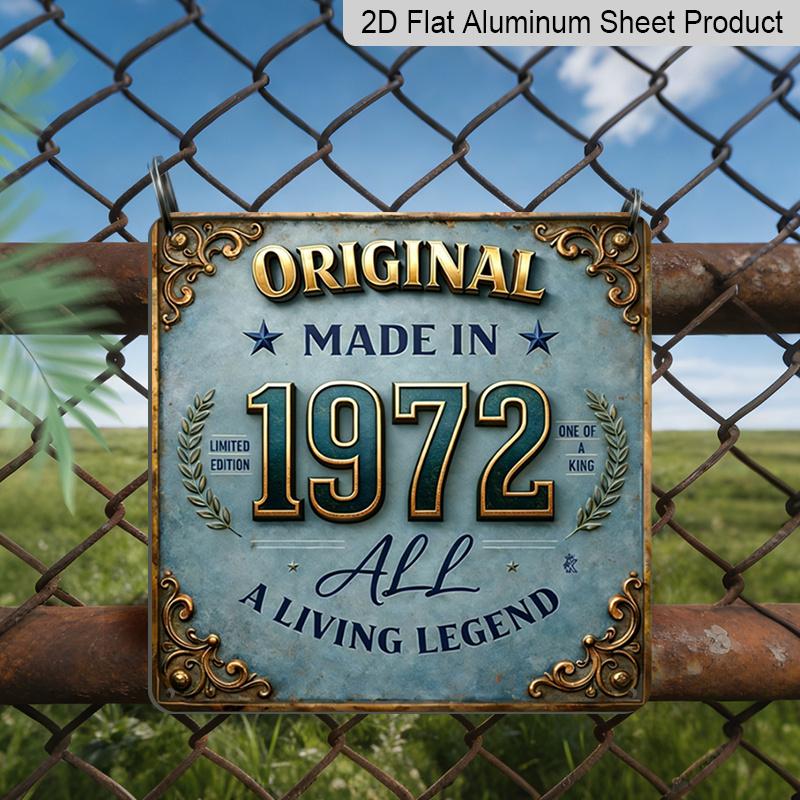 

2D Flat - A Limited Edition Aluminum Sign From 1972, Decorative Plaque and Sign, Vintage Metal Sign, Rustic Wall Decor, Birthday Party Decoration 20*20cm