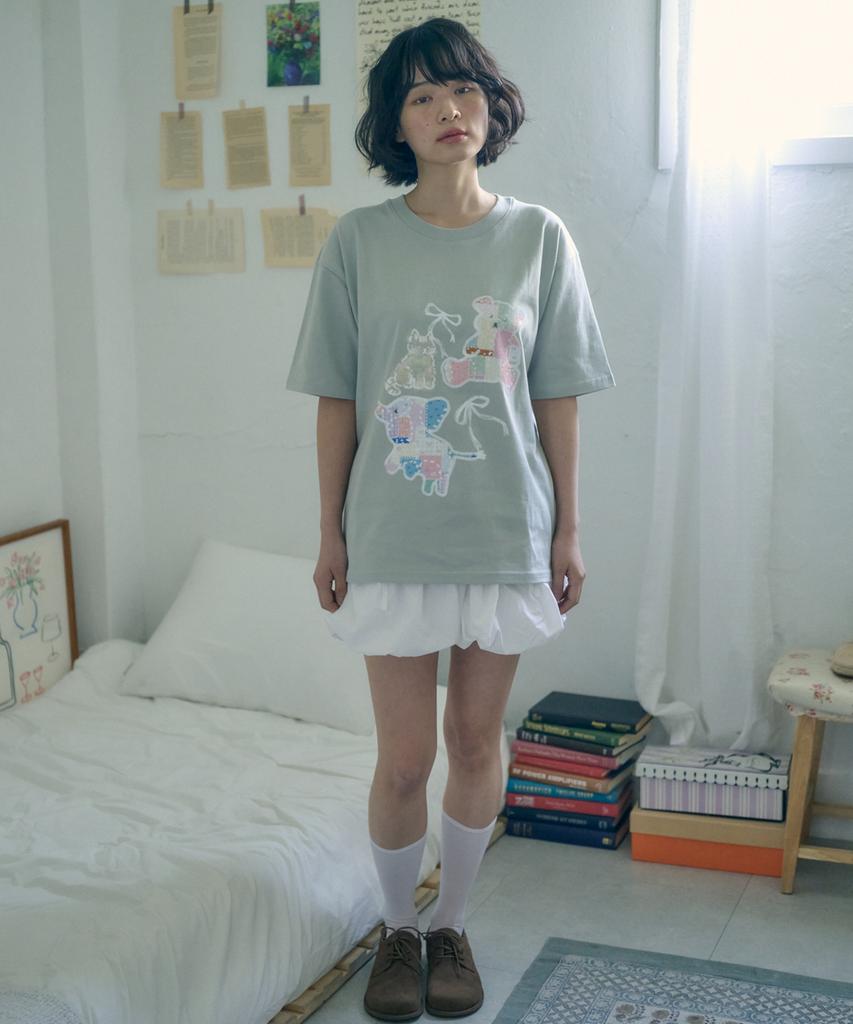 AMBLER Vintage Bear Graphic Short Sleeve T-Shirt As1314 (Green)