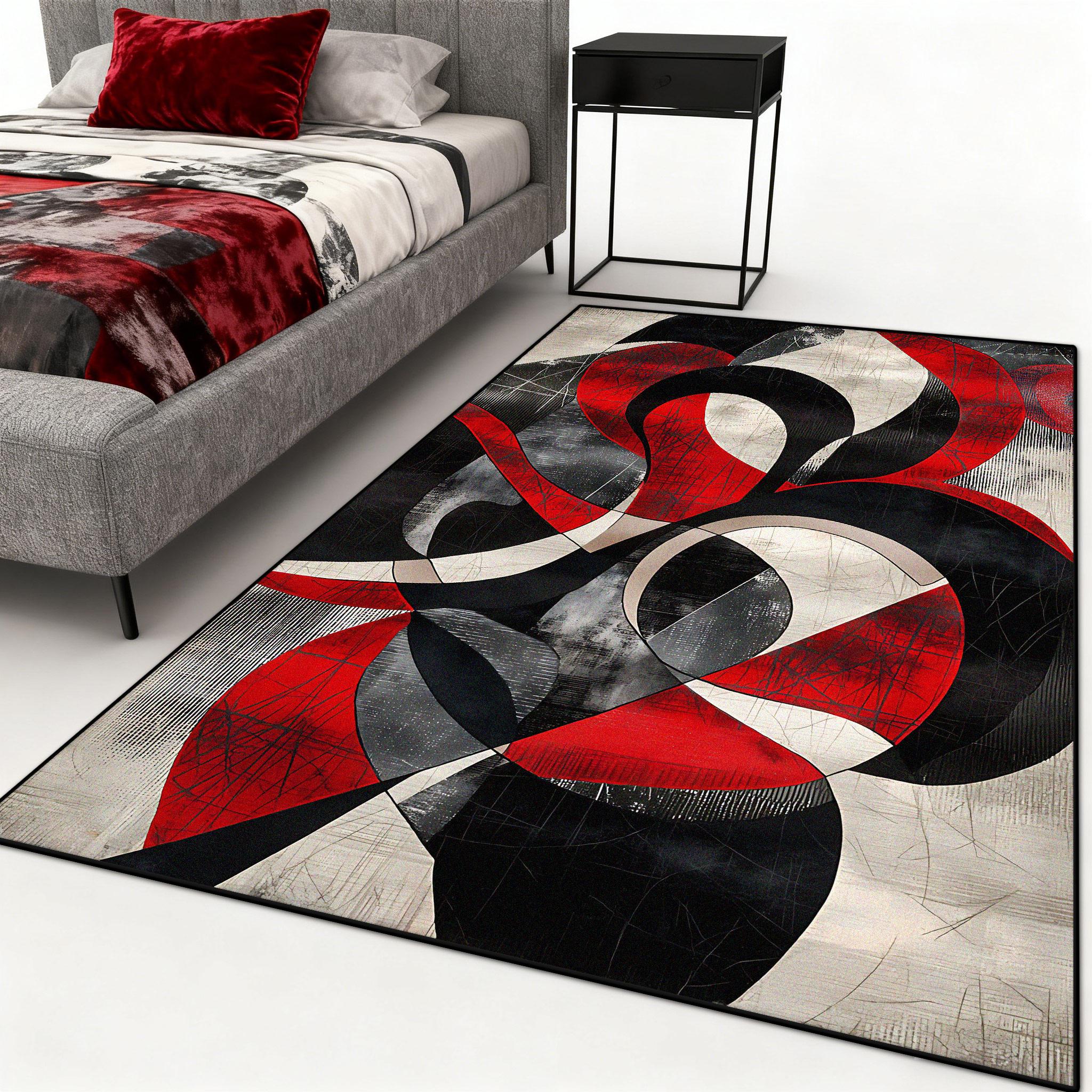 

Nordic Abstract Bedroom Bedside Carpet Large Area Rugs Decoration Home Soft Living Room Carpets Office Cloakroom Washable Mat 60x90cm