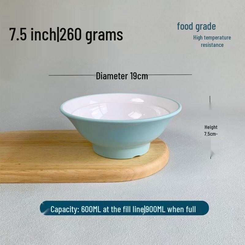 Melamine Two-Tone Anti-Scald High-Foot Noodle Bowl