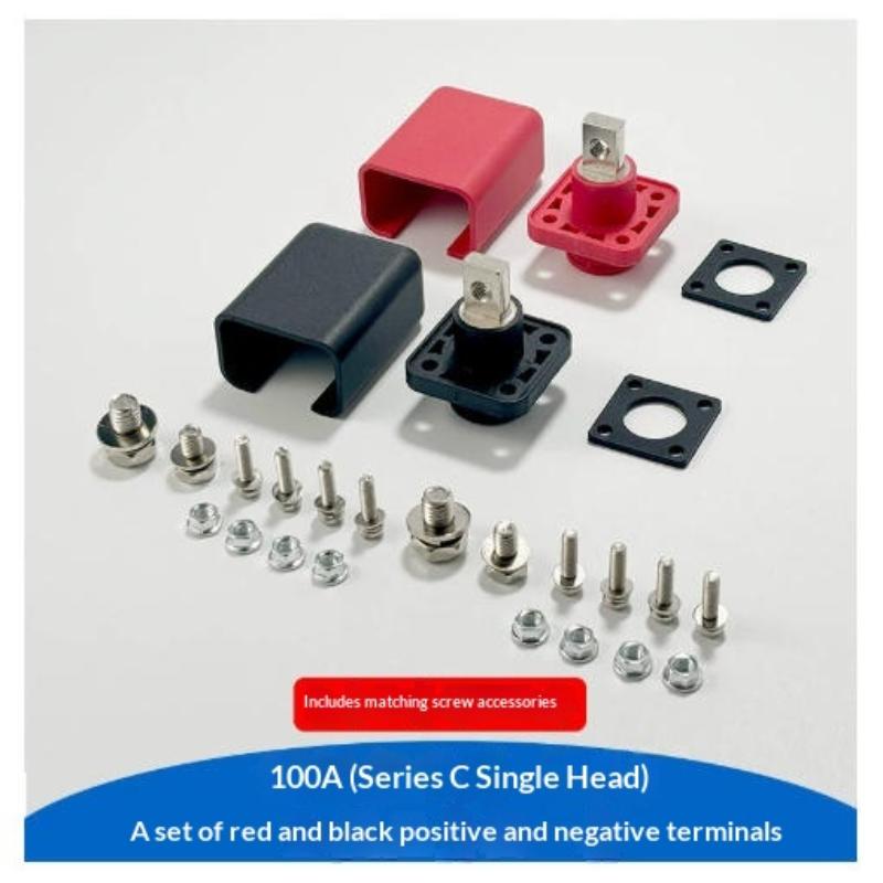 New 1 Set Battery Storage Terminal Post 100A 120A All-Copper Lithium Battery Energy Storage Terminal Battery Connector