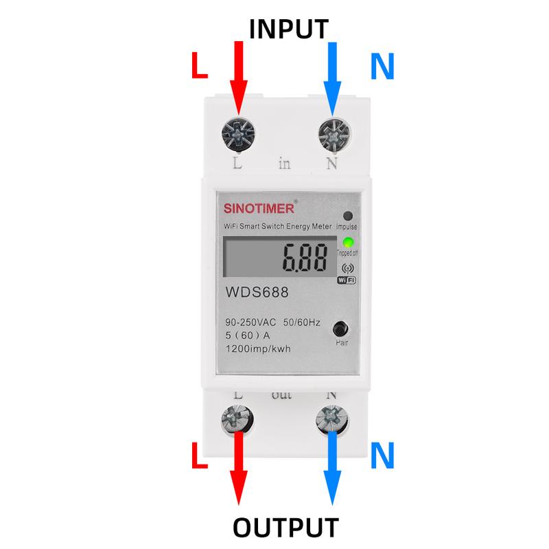 110V 220V AC Smart Tuya WIFI Din Rail Energy Meter Electric Power KWh Watt Meter Remote Control Timer Switch Digital Monitor