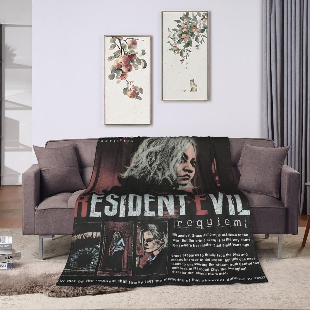 Soft Blankets Travel Office Leon Kennedy Resident Evil Throw Blanket Flannel Bedspread For Living Room Fashion Sofa Bed Cover