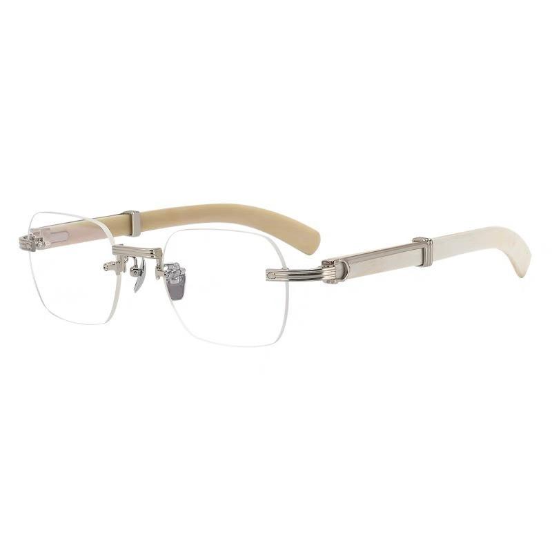 Fashionable Frameless Reading Glasses for Men High Definition Anti Blue Light Square Men Women Presbyopic Eyewear