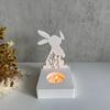 3D Rabbit Candlestick Silicone Mold DIY Easter Rabbit Candle Holder Resin Mould