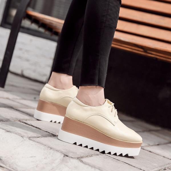 Fashion Women's Wedge Shoes Sneakers Platform Thick Sole High PU Rubber Women's Sneakers With Platform Wedge Shoes Thick Sole Rubber Hig