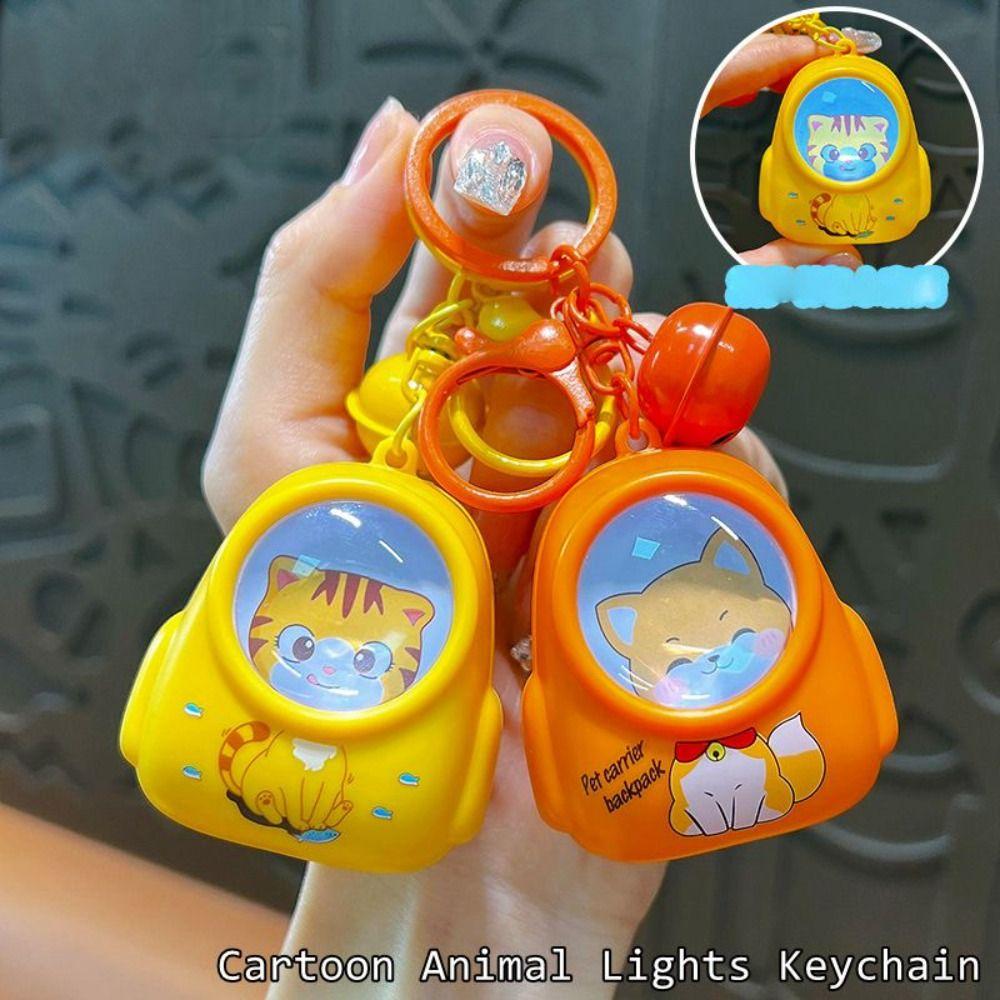 

Animal Pattern Backpack Lights Key Chain with Ring Bell Bag Pendants Keyring Kawaii Keychain