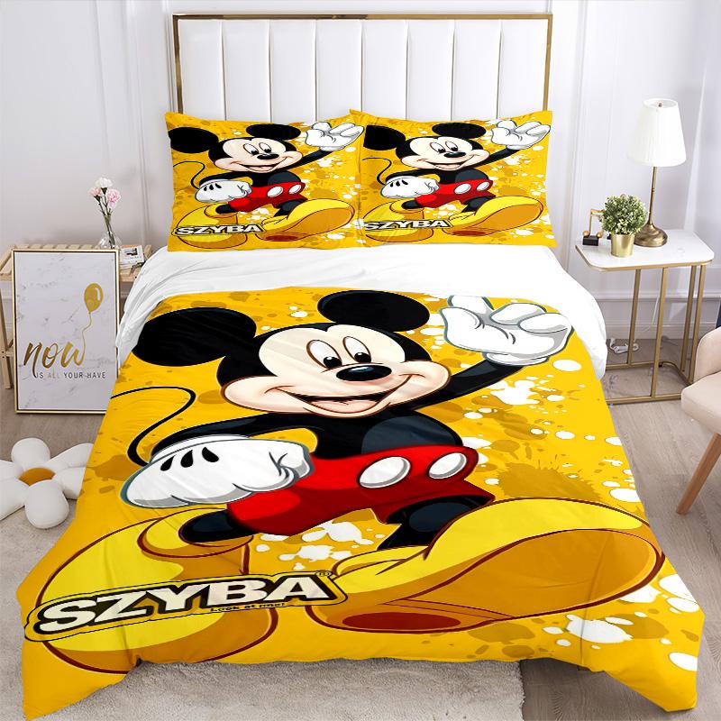 Dynamic Mickey Pose Print 3Pcs Bedding Setduvet Cover With 2 Bedropillowcase Home Birthday Gift