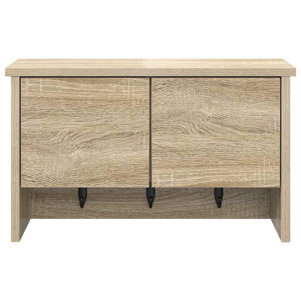 Wall Mounted Nightstand with Door Sonoma Oak 50 x 20 x 30 cm