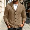 Herren Strick-Cardigan-Pullover, Farbe Knopfleiste Umlegekragen, Warm Vielseitig Trendig Herbst Winter Lässige Oberbekleidung