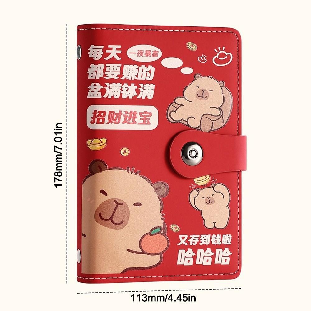 Lockable Design 100 Envelopes Money Saving Challenge Capybara Savings Binder  for Children