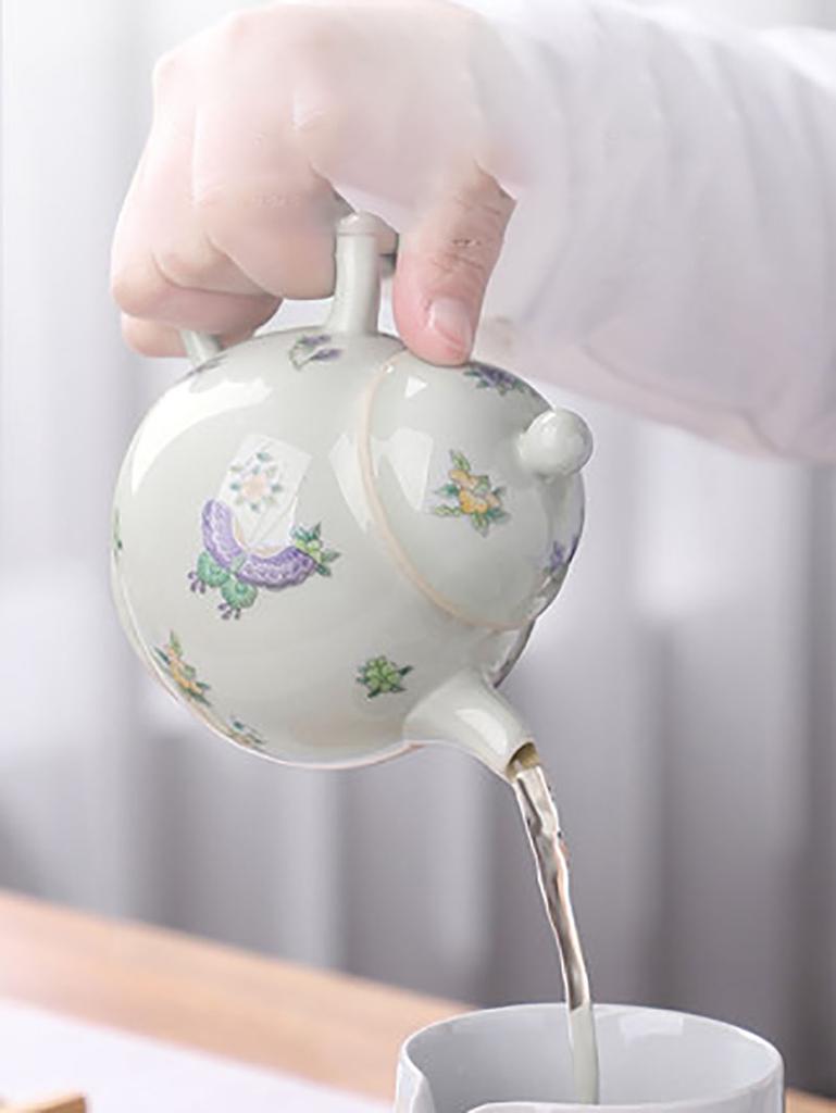 Chinese Traditional Ceramic Infuser Teapot, Porcelain Tea Pot, Beauty Kettle, Office Supplies, Household Tea Ceremony Gifts, 220