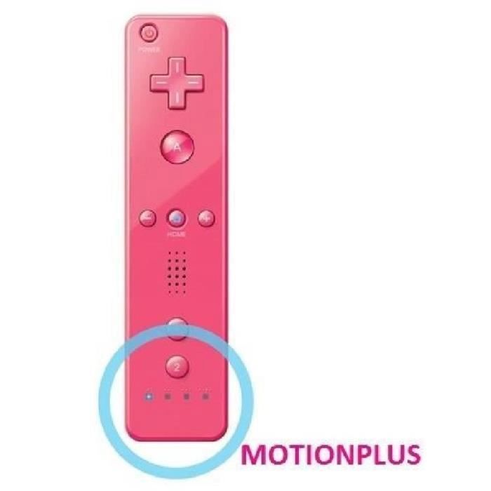 Manette de jeu - Wii - Compatible Motion Plus - Nunchuck Inclus - Couleur Rose - Sans fil