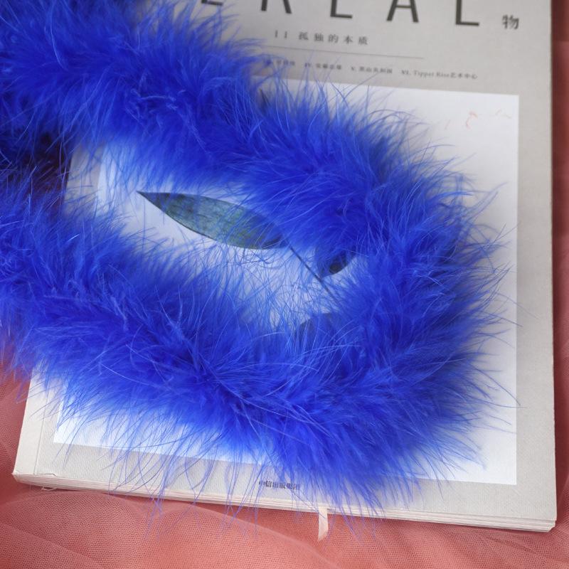 2Yard Feather Boas Turkey 1.82Meter For Crafts On Tape Ribbon Clothes Dress Hats Long Diameter 4-5cm White Black Royal Blue Trim