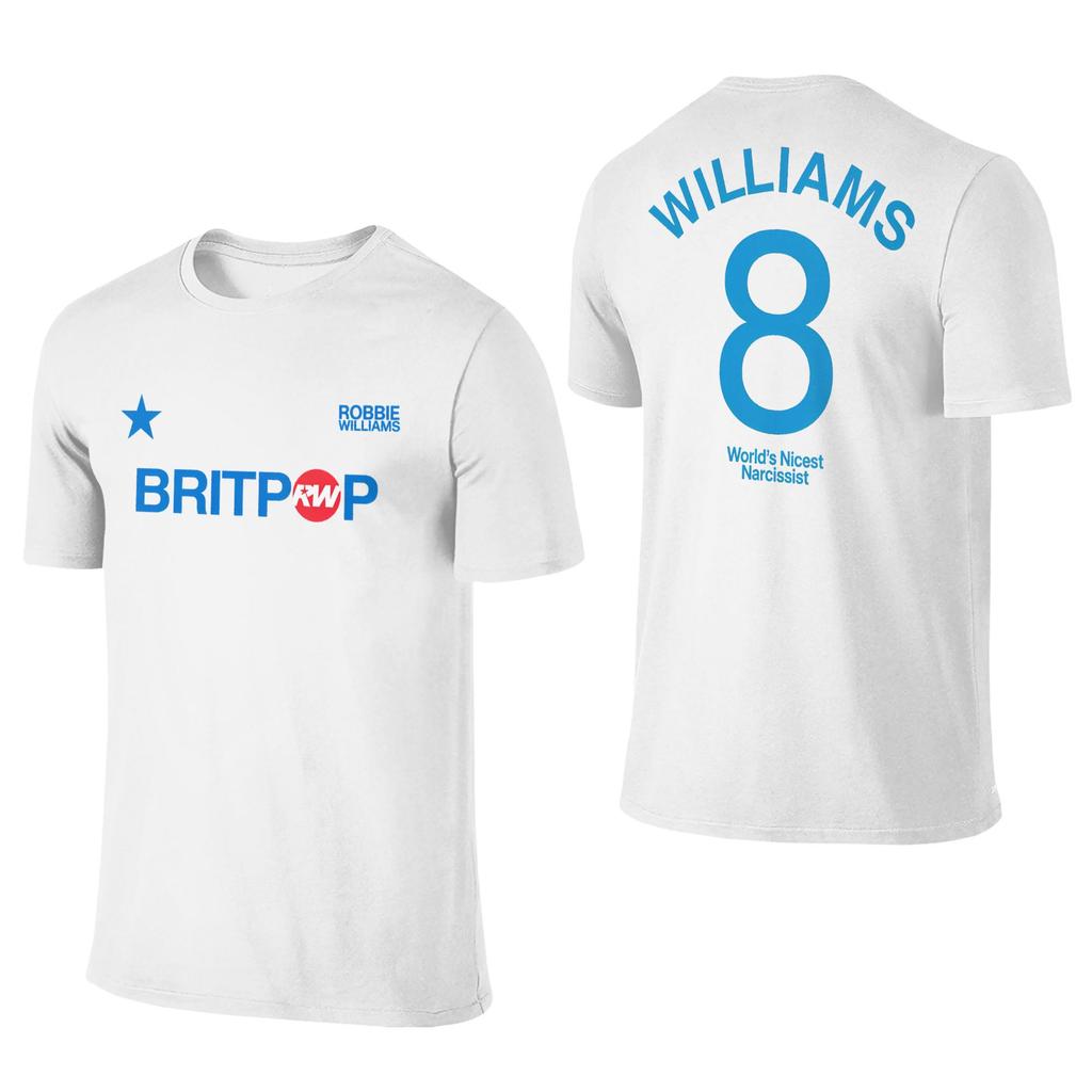 Αστεία μπλουζάκια Robbie Williams Britpop Tour 2025 για άνδρες με στρογγυλή λαιμόκοψη και 100% βαμβάκι, κοντομάνικο μπλουζάκι, μεγάλα μεγέθη, ρούχα