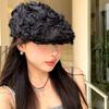 Retro Thin Beanies Hat Korean Painter Artist Cap New Rose Flower Beret Hats