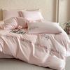 A-Line Luxury Embroidered Cotton Bedding Set 4-Piece Soft Breathable All-Season Bed Linens