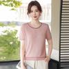 Sommer-Eis-Seide Rundhals-T-Shirt 2026 - Locker gestrickt für Frauen mittleren Alters & ältere Frauen