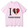 KOCHAM PINKPANTHERESS Malowanie T-shirt Męski Damski Ubrania Harajuku Luźna Moda T-shirty Bawełna Krótki Rękaw Casualowe T-shirty