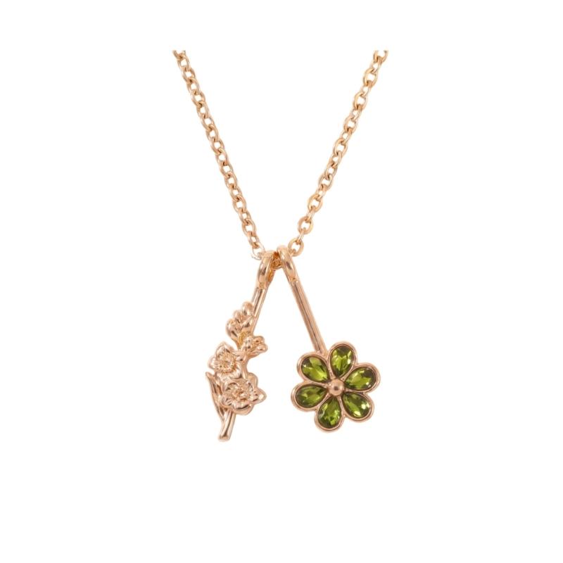 Floral Gift Necklace with Birth Flower Pendant, Gold-Tone Chain and Adjustable Extender for Birthday Gifting Jewelry