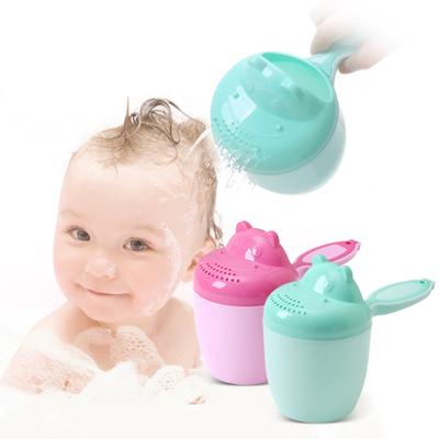 Cute Hippo Baby Bathroom Shower Shampoo Rinse Cup Hair Washing Spoon with Handle