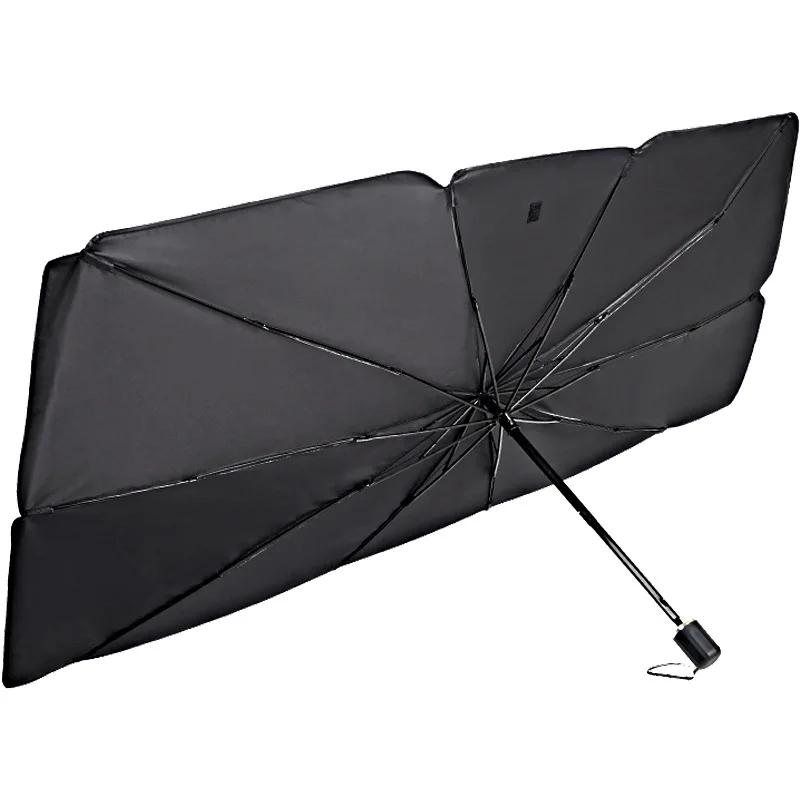 Retractable Car Sunshade Umbrella - Heat Insulation & UV Protection for Front Windshield, Interior  Protection  Accessory