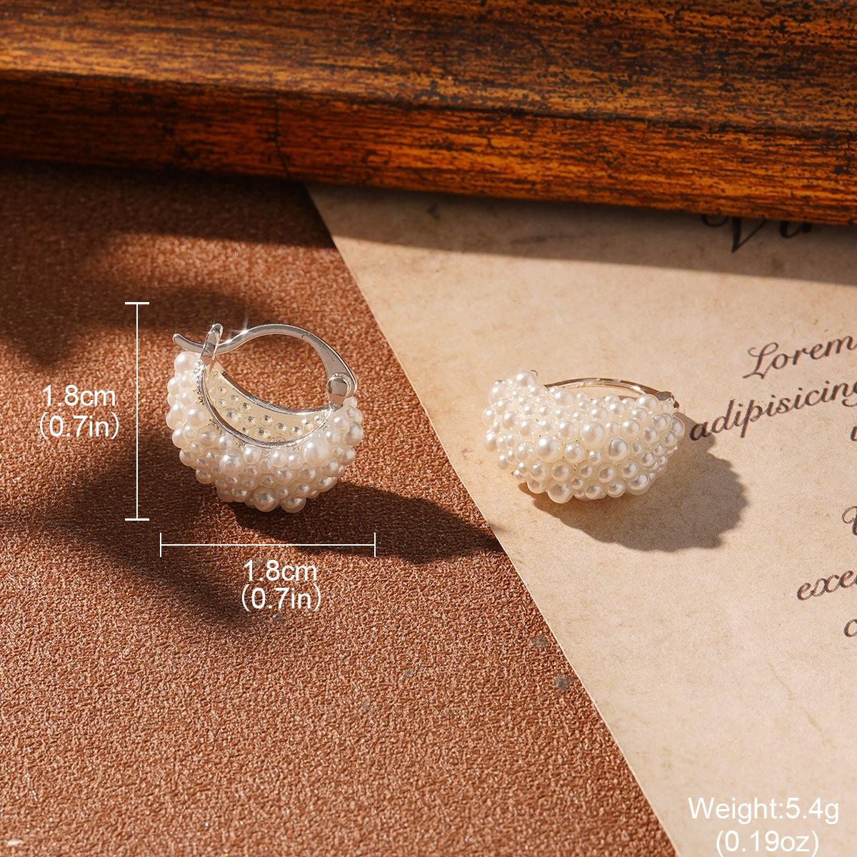 

Medieval pearl earrings French turquoise court style high-end painted index finger ring niche design ear buckle