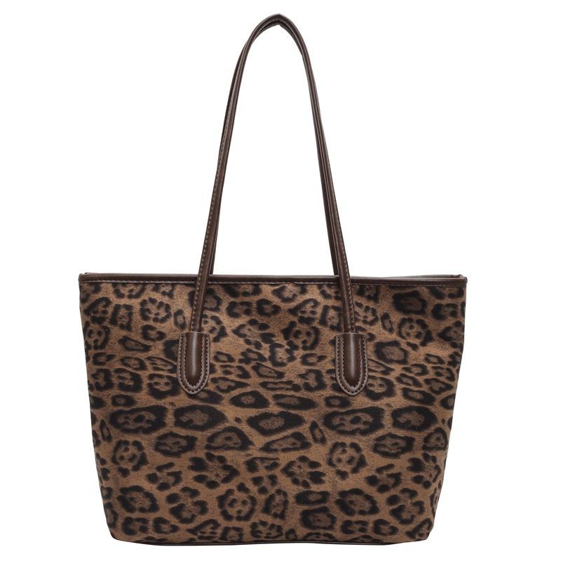 Bolso Tote de Gran Capacidad con Estampado de Leopardo