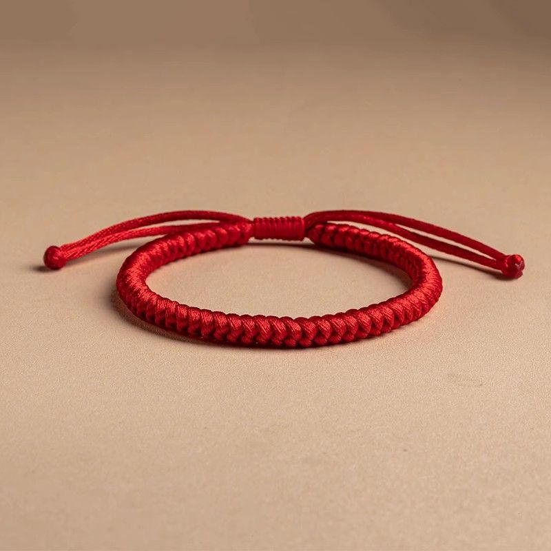 

Узел Дордже Плетеный Ручной Ремешок Красный Браслет Нить Мужской и Женский Парный Браслет Толстый Тип Red pigment rope adjustment -19-21cm