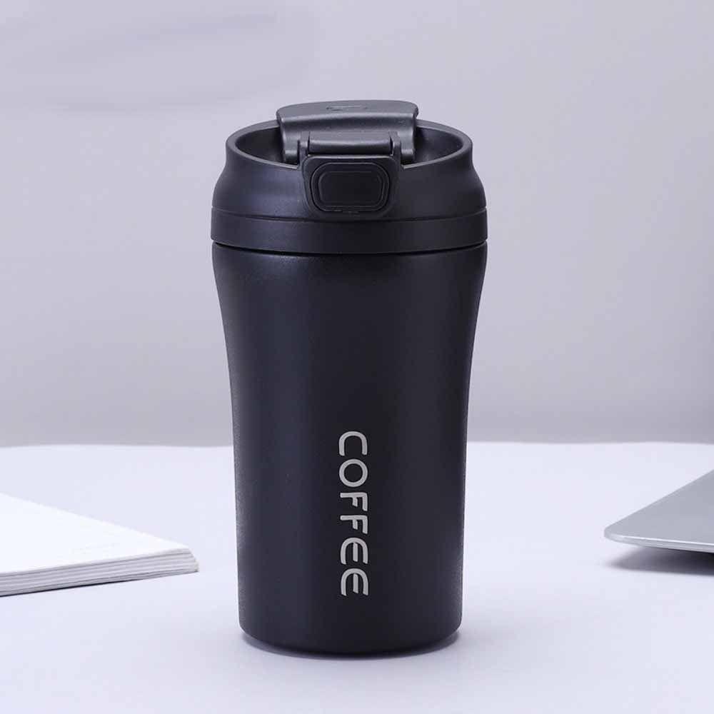 420ml Capacity Coffee Cup Flip Lid Water Bottle Creative Insulated Thermo Cup Women Men