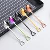 Stainless Steel Shovel Spoon Ice Cream Spoon Mini Dessert Spoons Creative Shapes Coffee Teaspoon Gift for Kitchen Restaurant Party