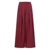 Summer Loose Women's Wide Leg Pants Casual Pleated Solid Zipper Floor-length Pants  Pocket Elastic Solid Pants Plus Size Fall