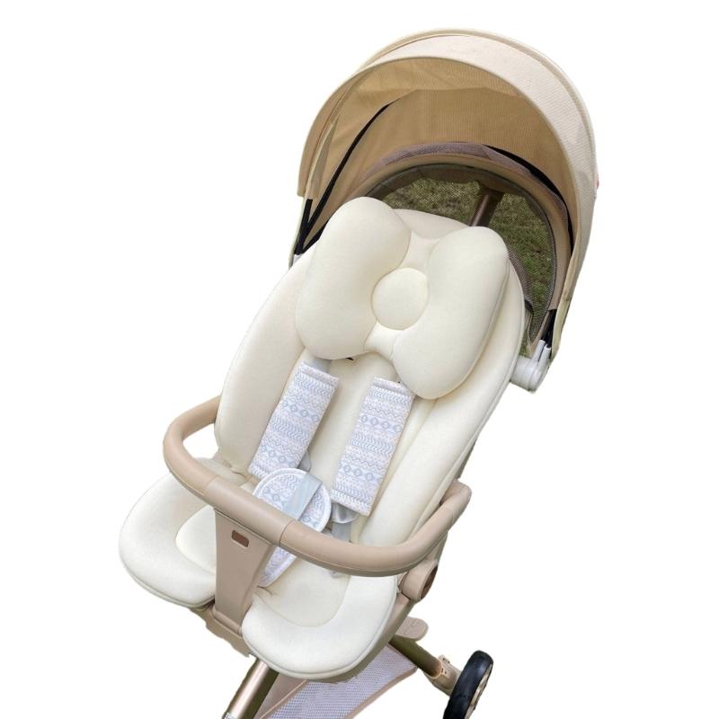 

Pack of 2pcs Baby Strollers Replacement Pads Cotton Insert Liner Universal Shockproof Cushioning Easy Installation бежевий