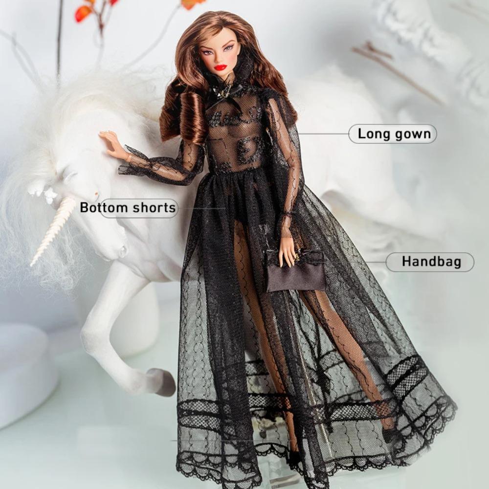 32cm Supermodel Doll Clothes Suit European Fashion Black Romantic Series Accessories Set Princess Dress DIY Toys Collector Gifts