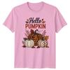 Hello Pumpkin Unisexs TShirt Leopard Print Pumpkin Fall Gift For Her