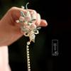 Exquisite rosa und blaue Schmetterlingsblumen-Haarspange - Hanfu-Stil
