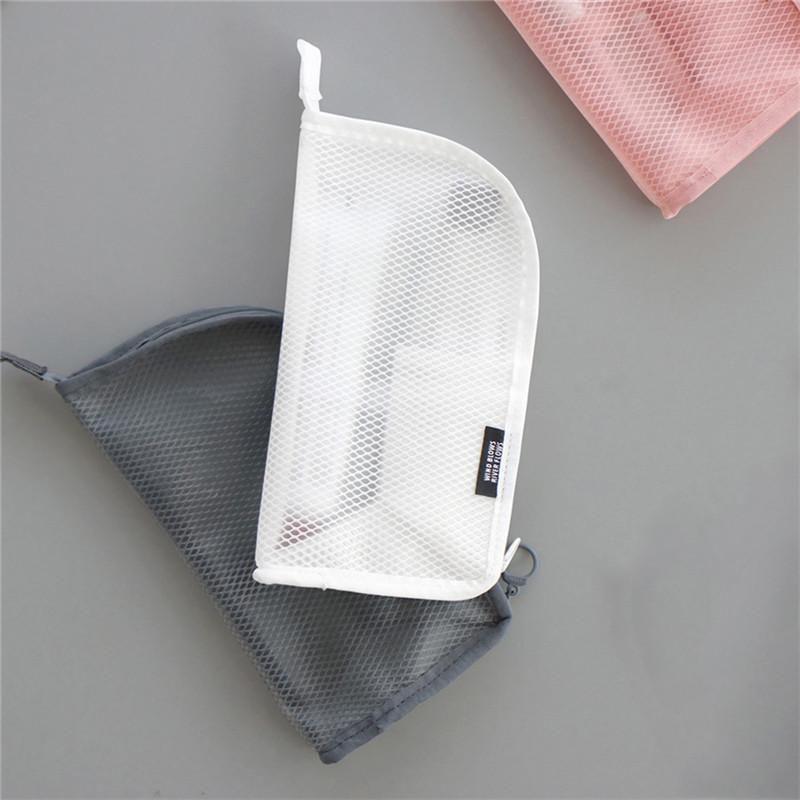 1 Stück faltbare Reißverschluss-Reise-Make-up-Pinseltasche Tragbare Netz-Kosmetiktasche Reise-Make-up-Tasche Zahnbürste Wasch-Organizer