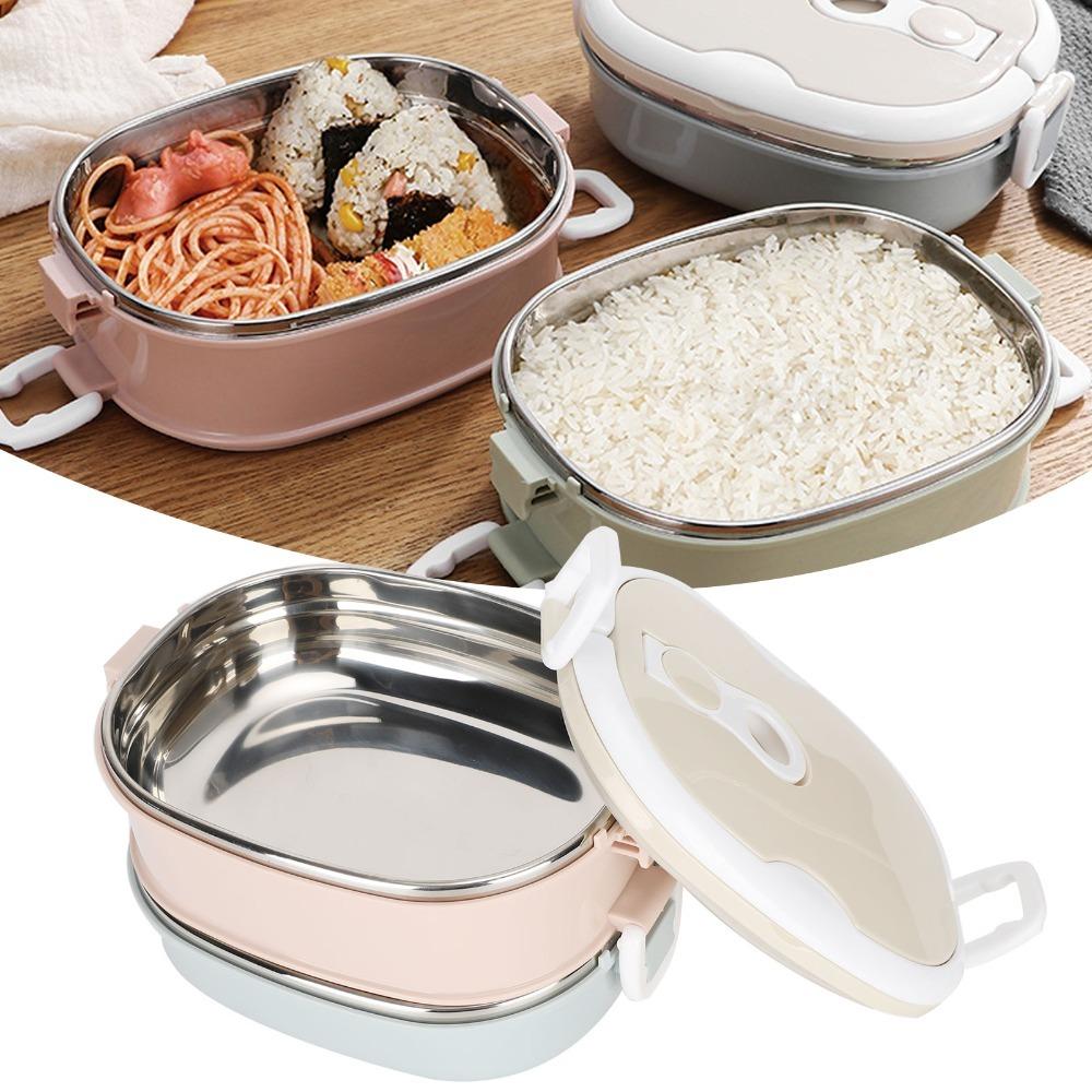 Round Shape Stainless Steel Lunch Box Stackable Design Thermal Food Container  For Office